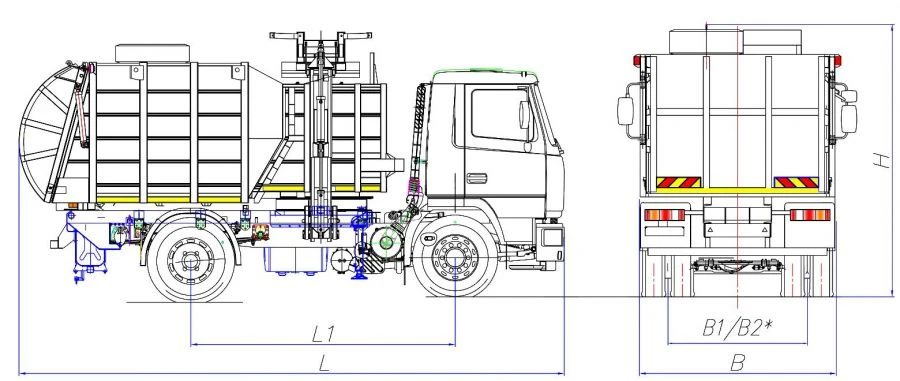 Side-loading rubbish truck model MK-3551-02