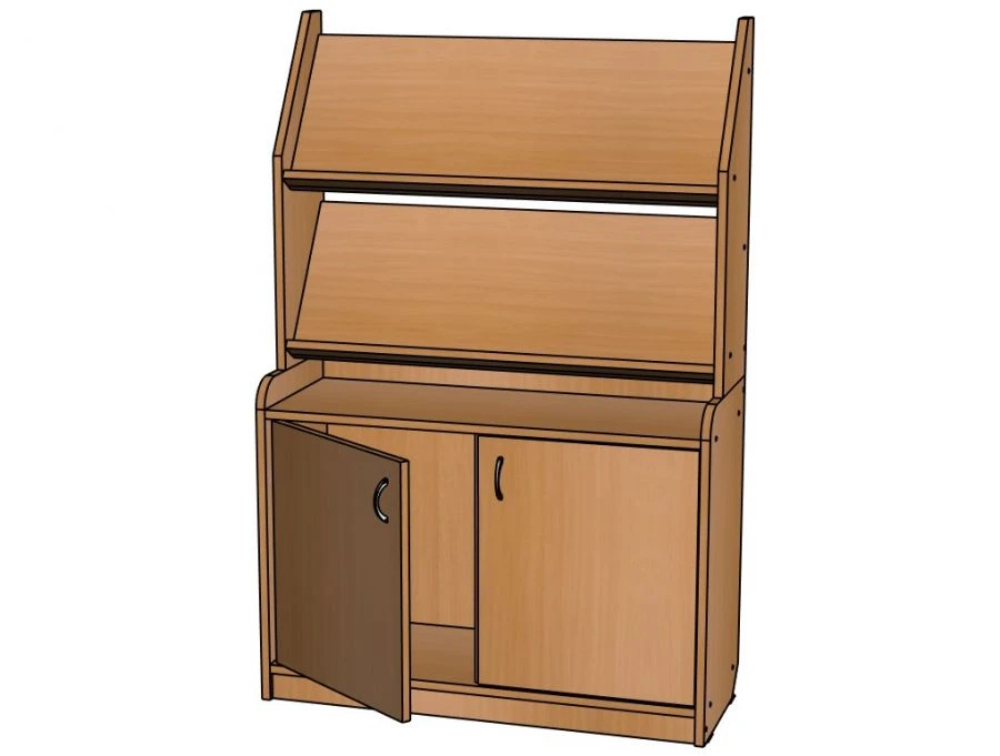 1-sided bookcase with drawer + doors, 2 shelves/ SZH131