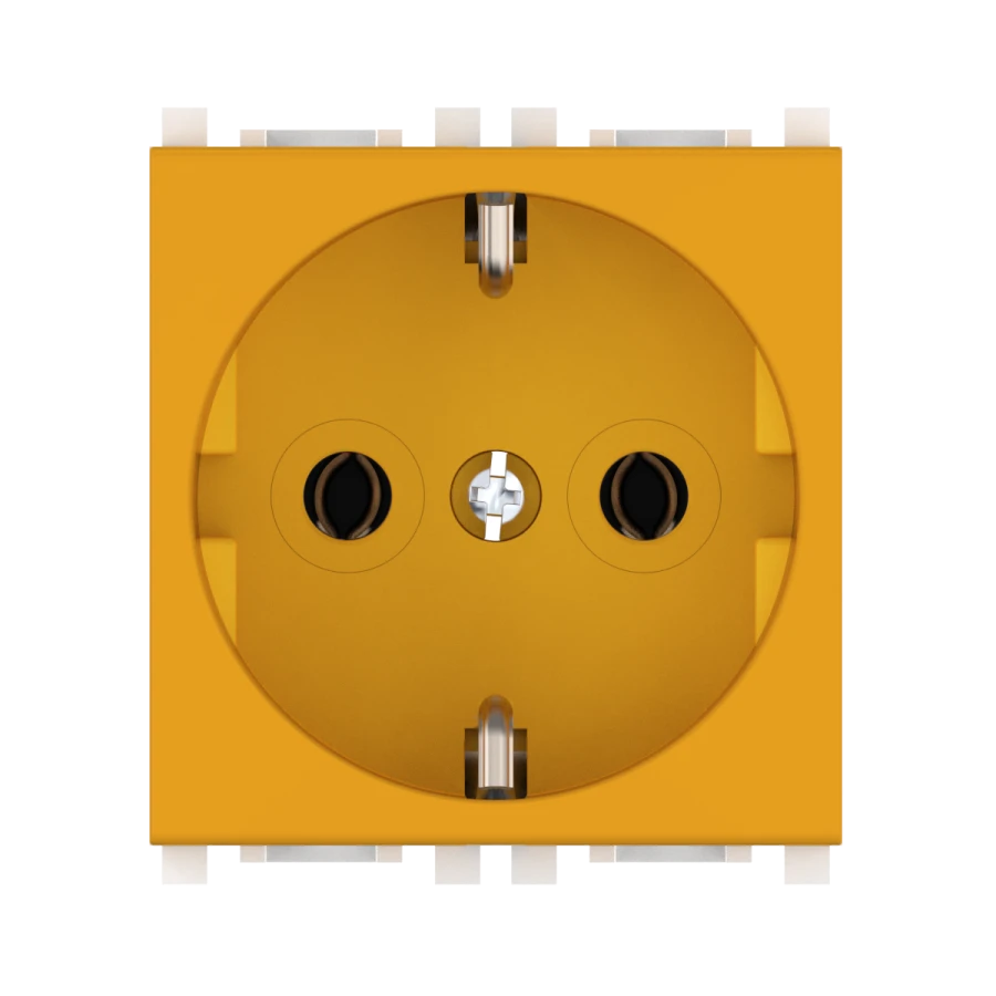 CADUCEUS ALING Experience Flush-mounted socket outlet with earthing without blinds 16A, 250V~, 2M, orange, art. 74101.N