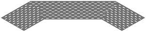 Bottom base of horizontal 90 degree angle of cable girders DKY 000 U90, with overall dimensions from 150 mm to 1000 mm, with thi
