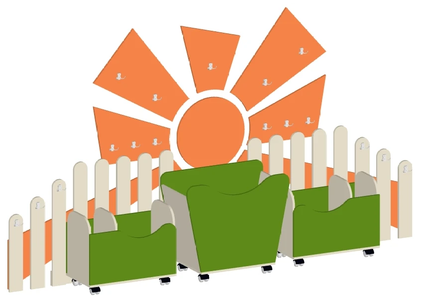 Children's wall for sports equipment "SOLNCE" art. S.06.93
