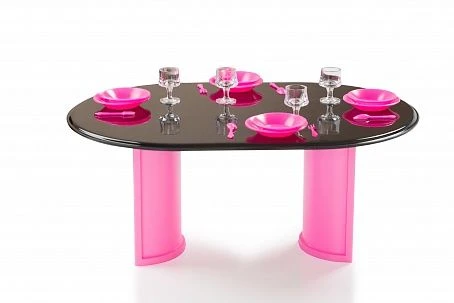 Table for doll with accessories. Pink