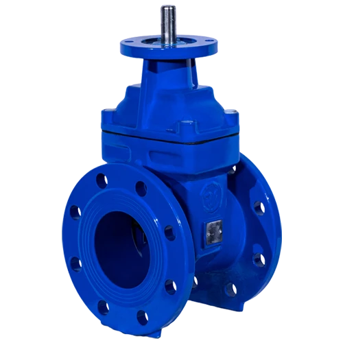 Gate valve with rubberised wedge under electric actuator Ridval