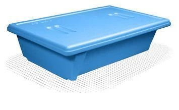 Polymeric containers with perforated tray and lid for pre-sterilisation cleaning, chemical disinfection and sterilisation.