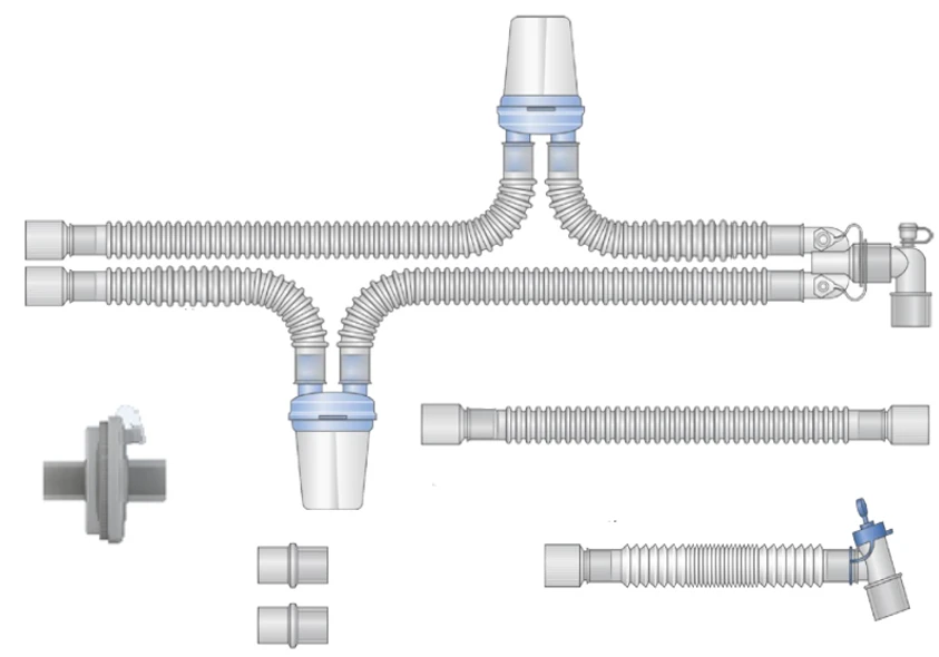 Respiratory devices for joint use with anaesthetic and resuscitation equipment, version: p
