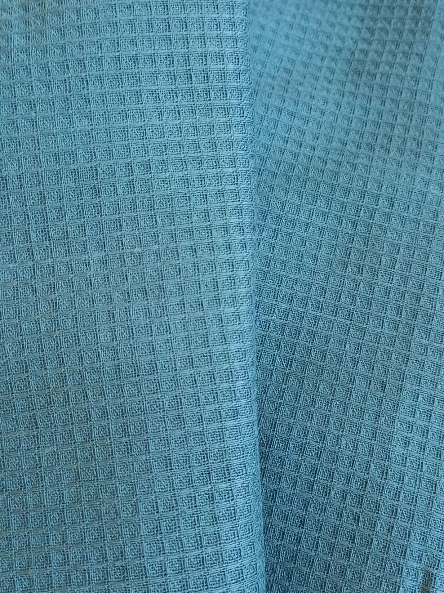 Cotton waffle weave towelling fabric "Aurora" smoothly dyed, wp.pl. 155 g / sq.m, width.150 cm, 100% cotton