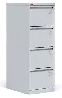 File cabinet on a metal frame. Referent