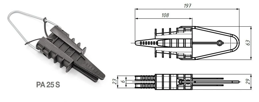 Anchor clamp for PA 25 S input conductors