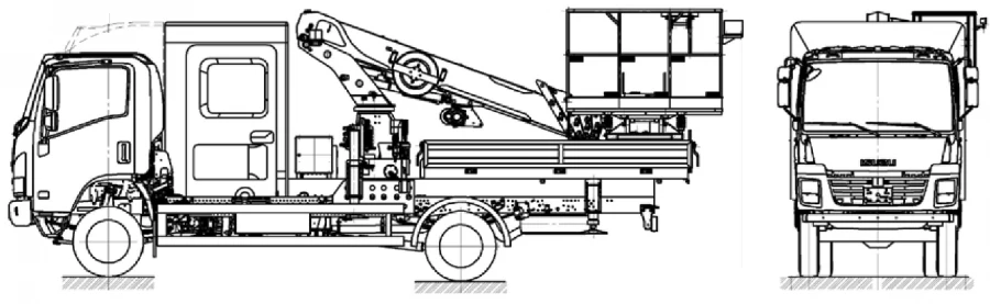 Self-propelled self-propelled boom platform truck hoist, (SAR truck hoist) model 5908ZB