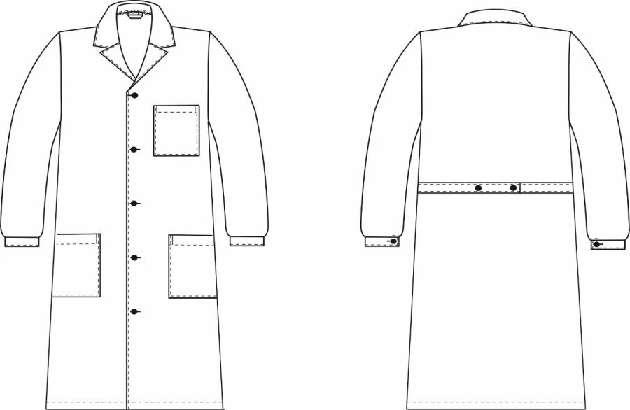 Men's dressing gown for protection against general industrial pollution and mechanical effects (abrasion)