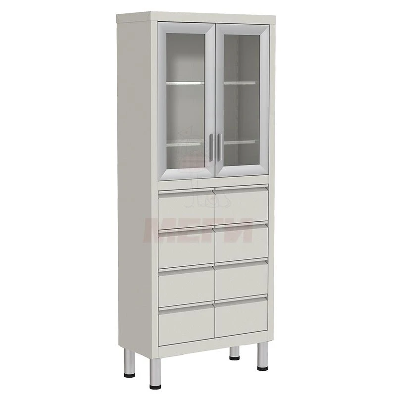 ??-02-???(???-653.12) Two-section double-leaf medical metal cupboard for placing, storing medicines