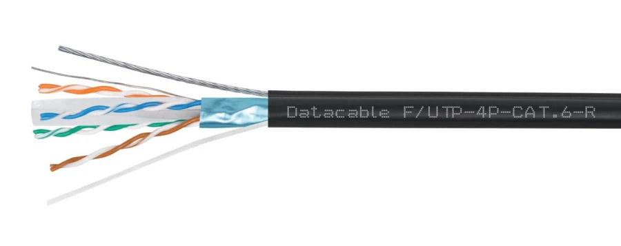 CABLE SIMMETRICAL FOR DIGITAL TRANSMISSION SYSTEMS Datacable Twisted Pair Shielded F/UTP Cable, Category 6, with tether