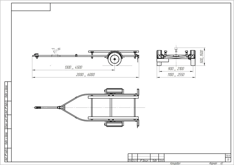 Vehicles of category O1 trailer for transporting water equipment