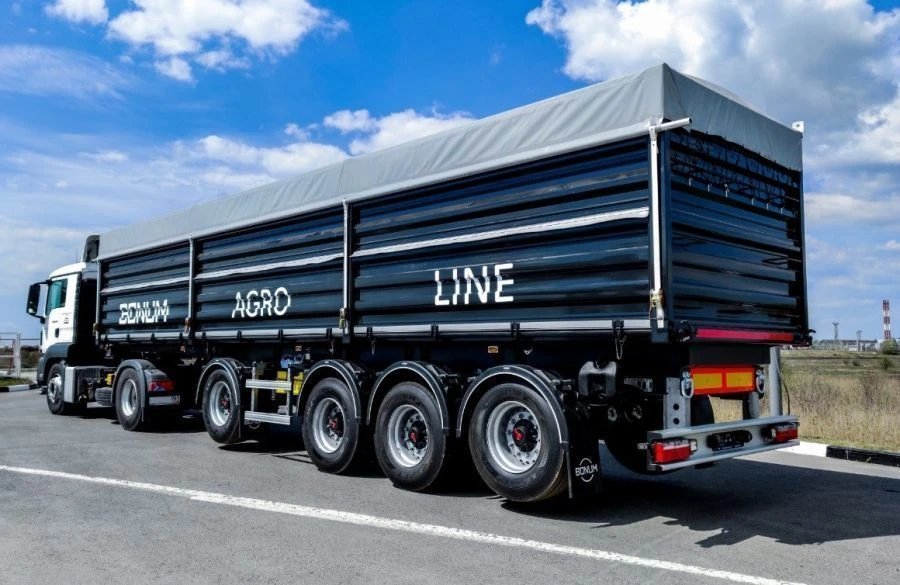 Semi-trailer BONUM 914295 (modification 914295-02) with axle units BPW:HSFALM 9010-15 V36 61.68.361.143QS/145QS/146QS;Tyres KAM