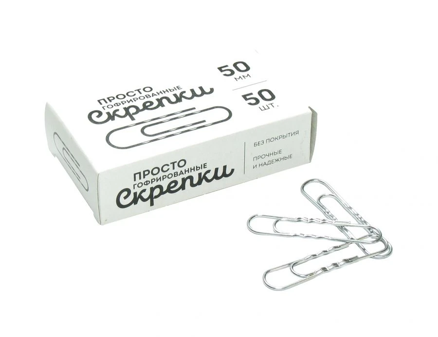 Paper clips 50 mm 50 pcs, corrugated