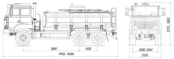 Tank truck for transportation of food liquids (technical water) ??? 4680L3-21 on chassis URAL 4320-4551-79, 4320-4551-81, 4320-4