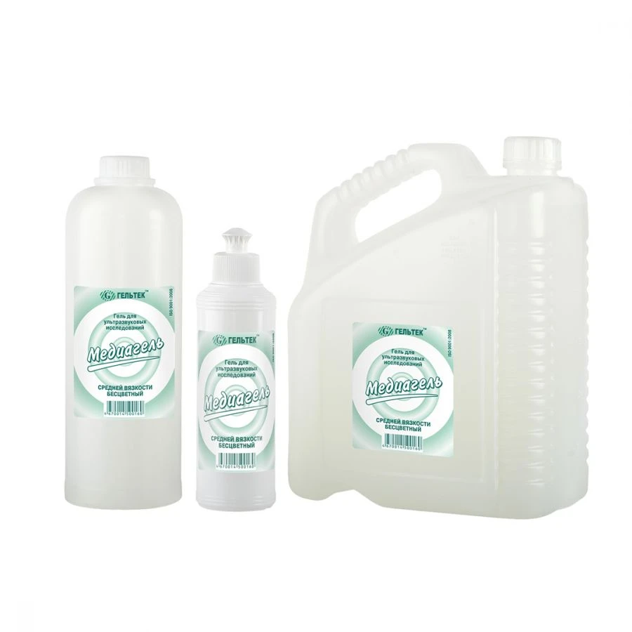 Medium viscosity, colourless Mediagel gel for ultrasound and therapy