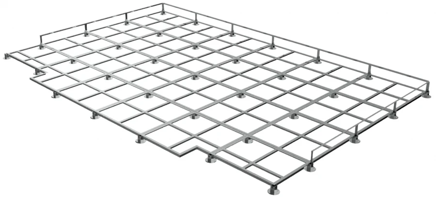 Base (grid) for 6x4m high jump landing zone