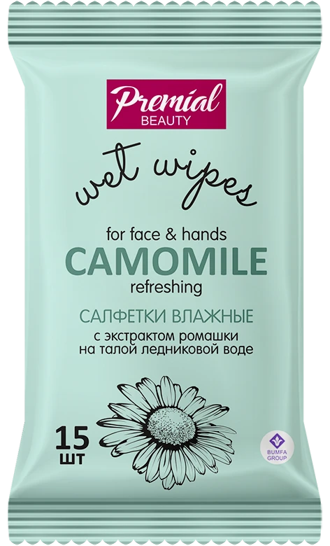 Refreshing Wet Wipes with Chamomile Extract for Daily Use PREMIAL Vita Active