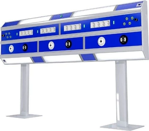 Consoles for medical gases and power supply KPM-AMS, version variant: floor (horizontal on supports) with the number of the foll