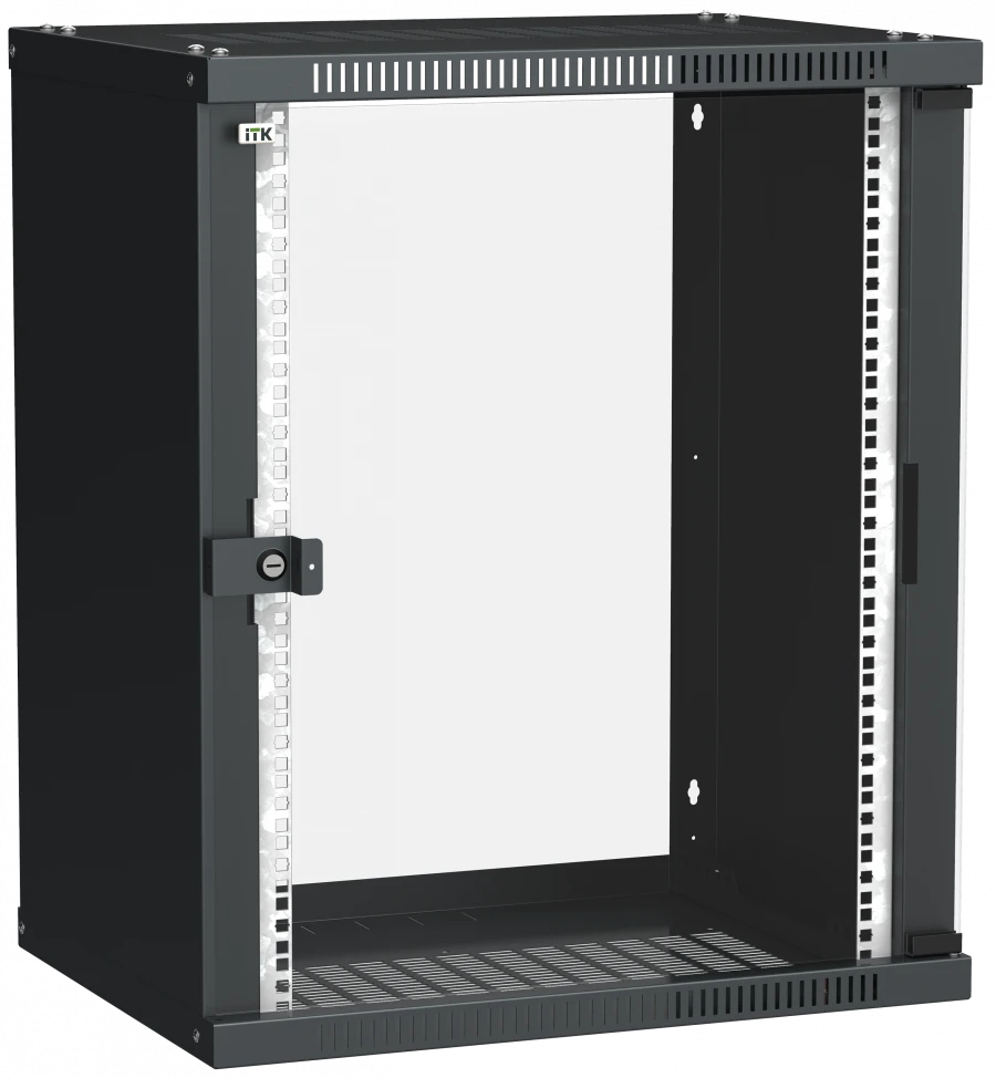 LWE5-15U64-GF ITK Cabinet LINEA WE 15U 600x450mm glass door black