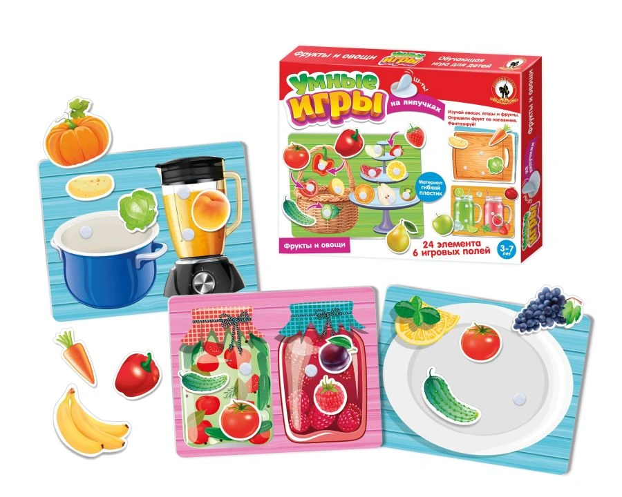Clever Velcro games. "Fruits and Vegetables"