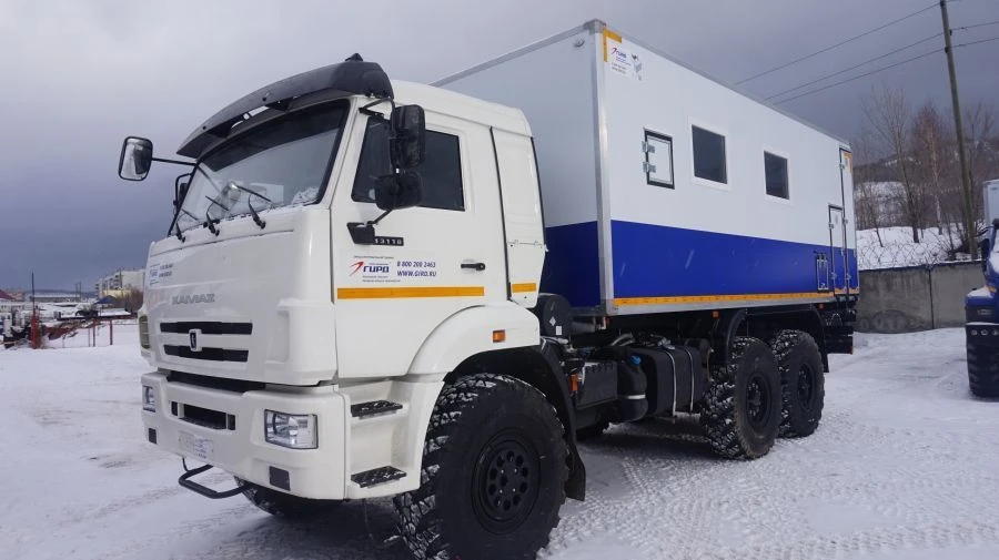 Special van on Kamaz 43118-A5 chassis. GIRD brand. Type 5849AF. Modification 5849AF-0000010-11. Design