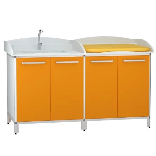 Medical changing table according to TU 32.50.30-030-69573749-2021, article number DM-2-111-16.K2.F5.