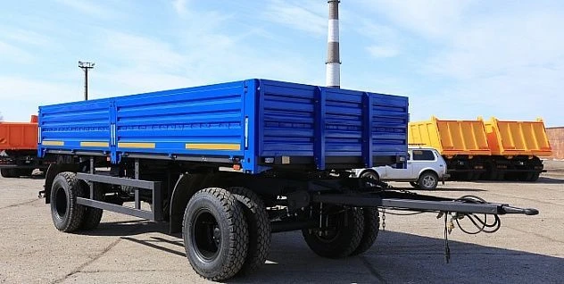 Flatbed trailer 589201 with axles PLANT 1201/1202-2410002, tyres size KAMA