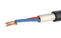 Marine cable of ??????(?)-LS grade with insulation made of cross-linked polyethylene, sheathed in polyvinylchloride plastic for