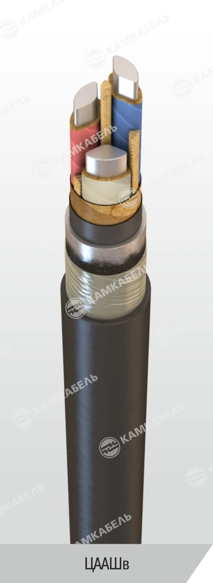 Power cable with aluminium conductors with paper insulation impregnated with viscous or non-flowing composition for voltage 6, 1
