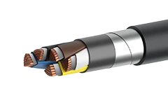 Fire-resistant power cable of PvBPng(A)-FRHF grade with copper conductors, with armour made of galvanized steel strips, with cro