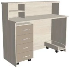 Nurse's straight post with a pedestal cabinet KSPm 1-02