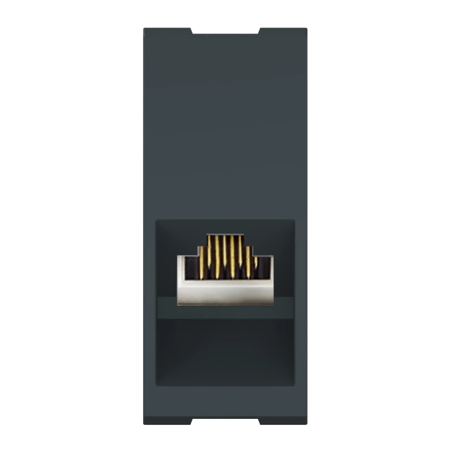 CADUCEUS ALING MODE Flush-mounted computer socket Keystone RJ45 8P8C cat.5e FTP, 1M, anthracite, art. 664S.A