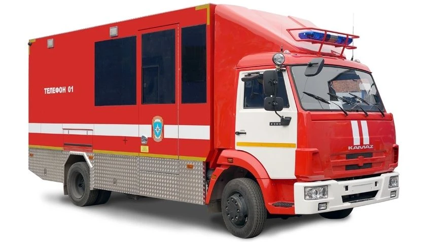 Fire communication and lighting vehicle ASO (43253), type 4344-L2, modification 4344L9, based on chassis of modification KAMAZ-4