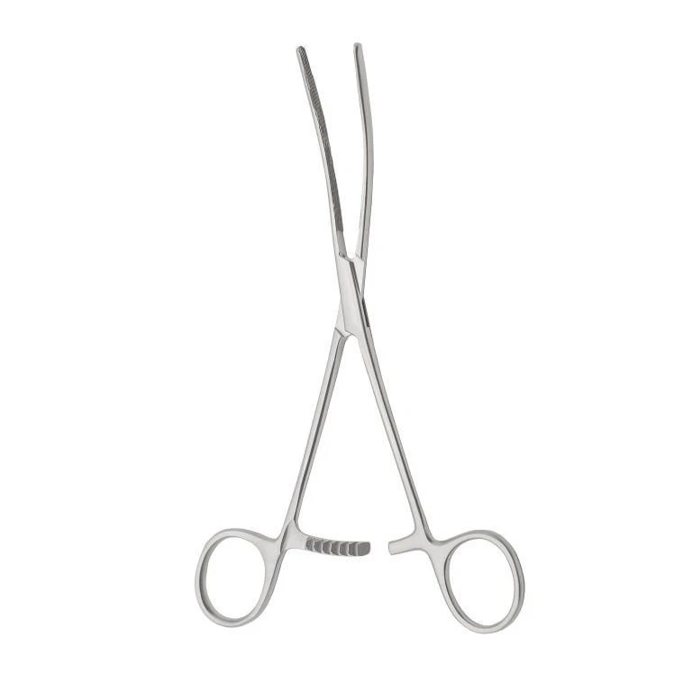 TZ-01-326-16,1 Intestinal elastic clamp for children, curved, 170 mm