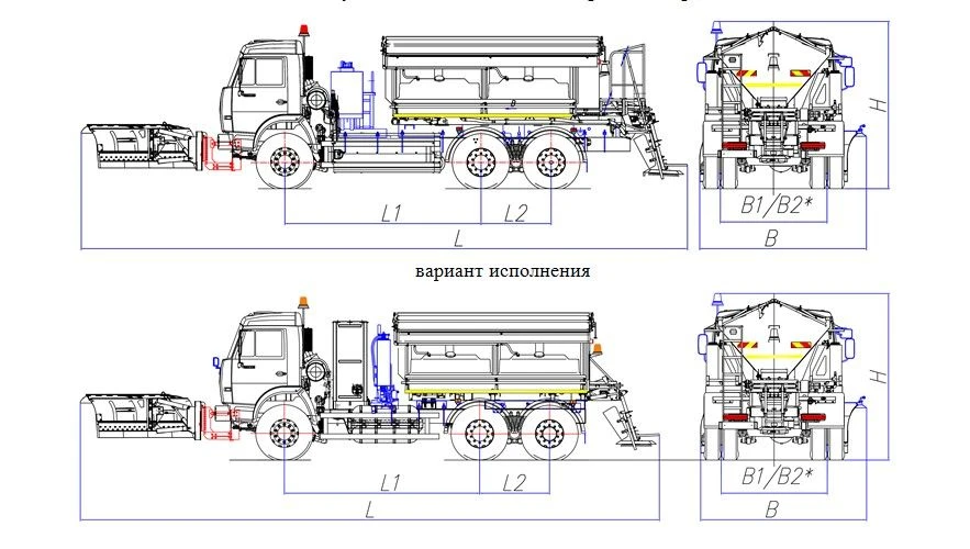 Road maintenance machine with winter equipment set model MK-4531-G8