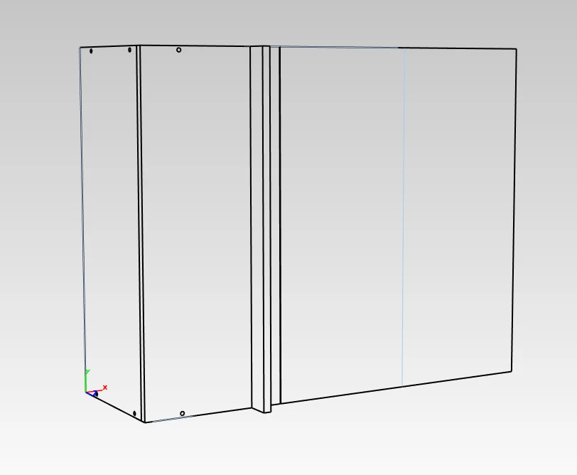 Corner hinged dish cabinet