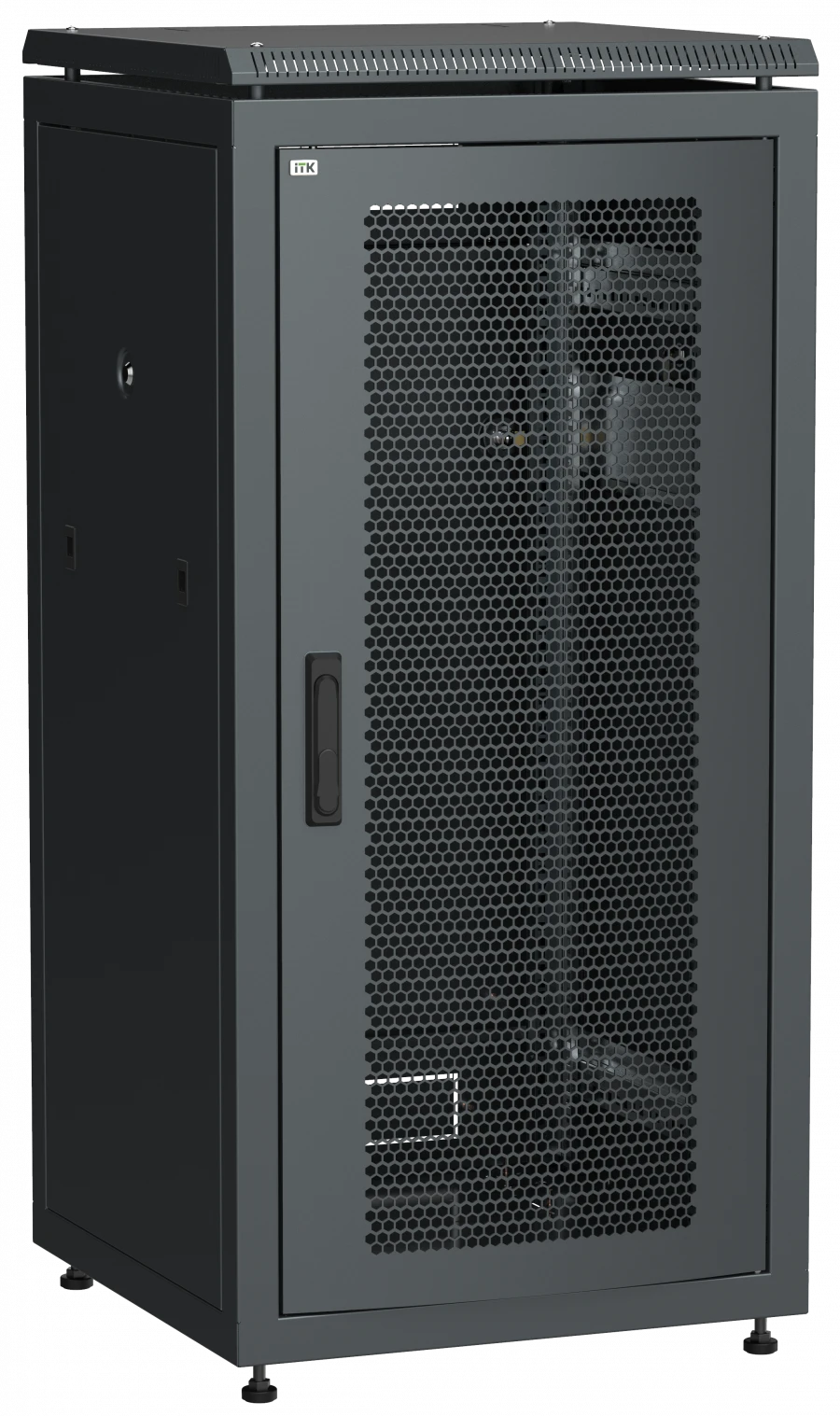 LN05-18U66-P ITK Network cabinet 19" LINEA N 18U 600x600 mm perforated front door black