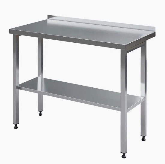 Table, stainless steel, open, with edge, 1000x600x850 mm