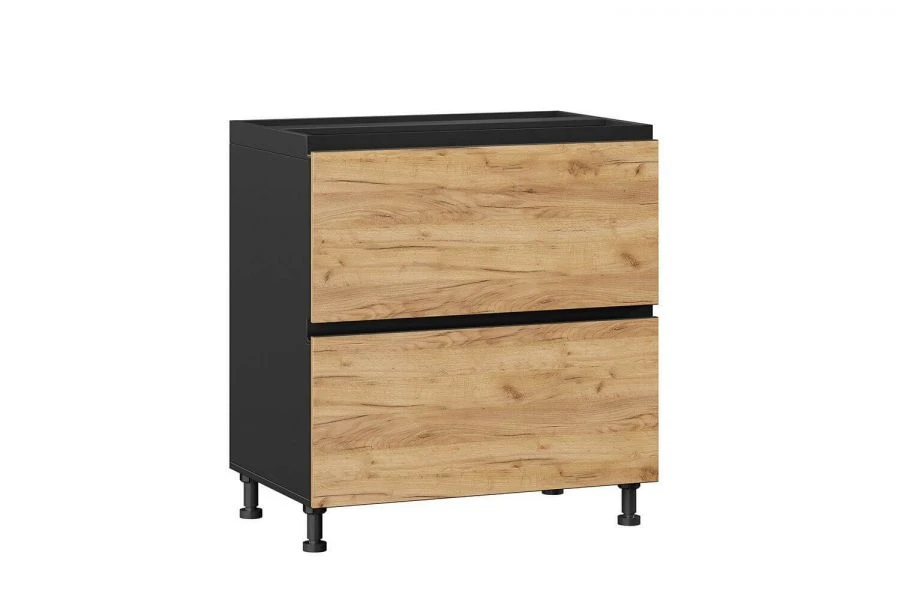 Sherwood LD.281160.000 Kitchen cabinet front 800 with 2 drawers LUX (4) (Golden Oak/Black )