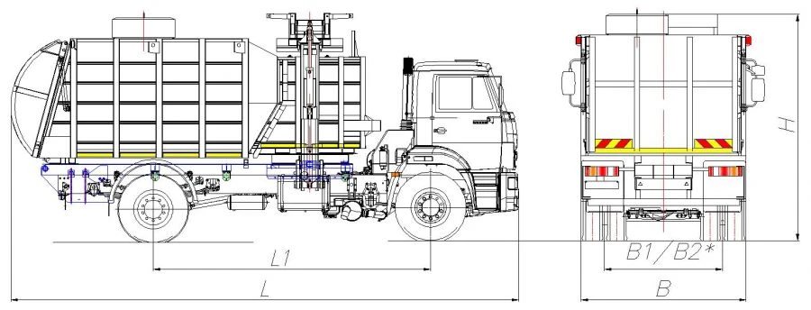 Side-loading rubbish truck model MK-4551-05