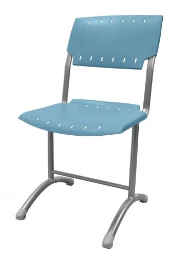 Student chair SIGMA, (Non-adjustable), 7 cm height, (500 mm), RAL 9006, gloss, plastic RAL 7040