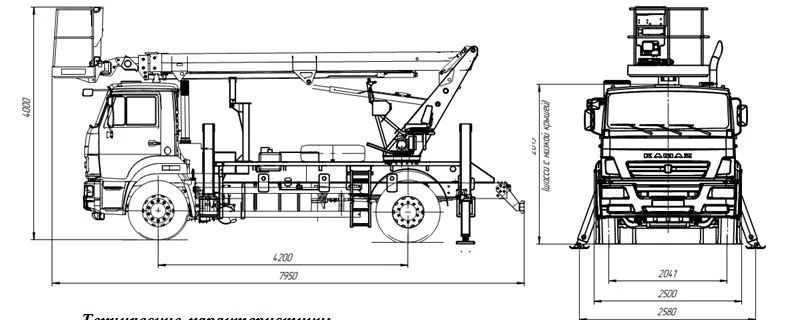 AGP-20T compact KAMAZ-43253 19M 80/250/300KG 13.5M