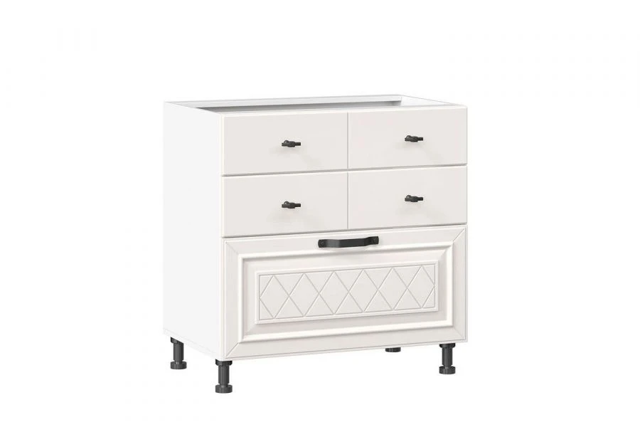 Marina LD.273160.000 Front set for kitchen cabinet 800 with 3 drawers (4) (Alabaster )