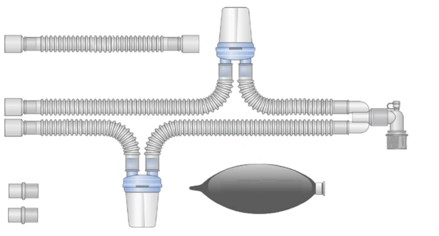 Respiratory devices for joint use with anaesthetic and resuscitation equipment, version: p