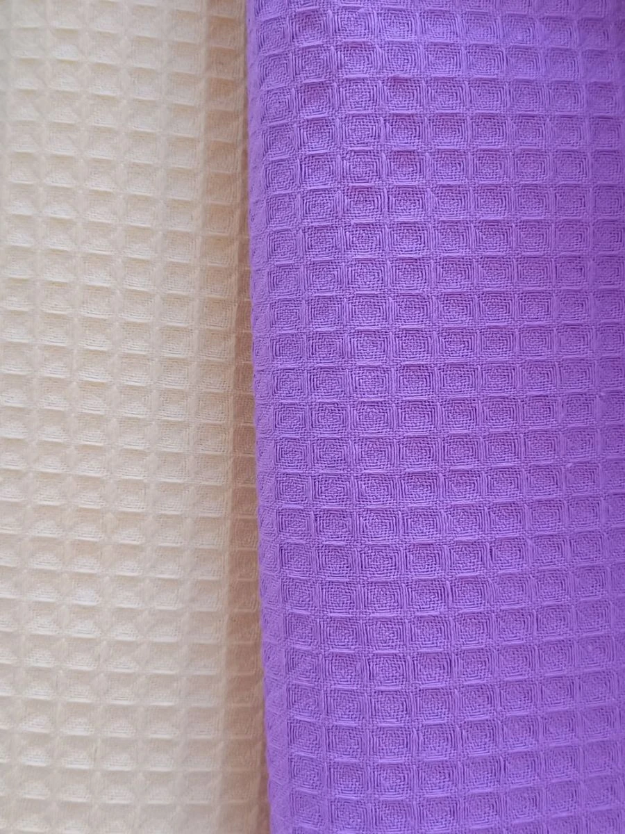 Cotton waffle weave towelling fabric art. 11C2F3 smooth-dyed, h.pl. 178 g/sq.m, width 150 cm, 100% cotton