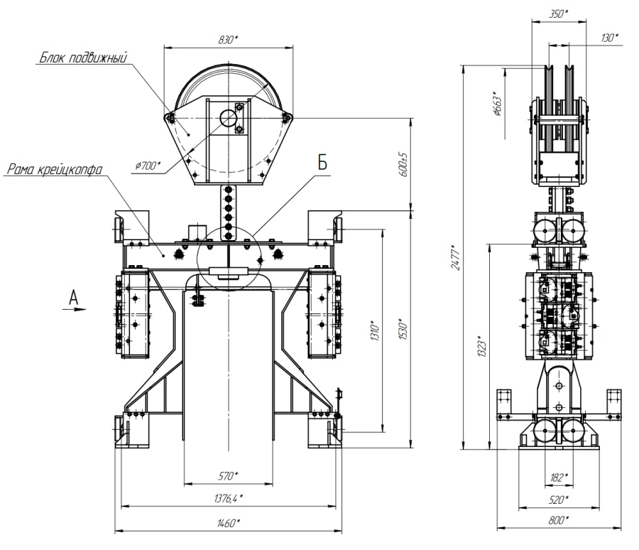 Crosshead of coke hydro-cutting system CH 16-1376-T