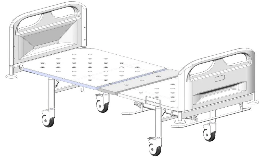 KF2-01-"MSC" (MSC-4102) - Functional bed, on wheels, plastic backrests, bed - steel sheet, regulation of sections of the stump.