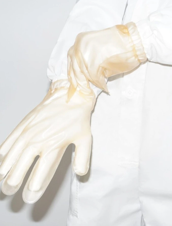 Personal protective equipment for hands made of polyvinyl chloride film PVC-IC gloves